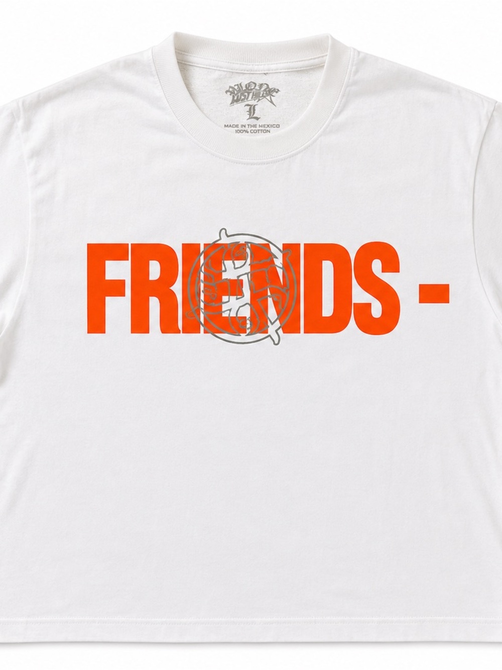 VLONE COLLAB with Lost Hills White Tee with Bold Orange FRIENDS Graphic🔥